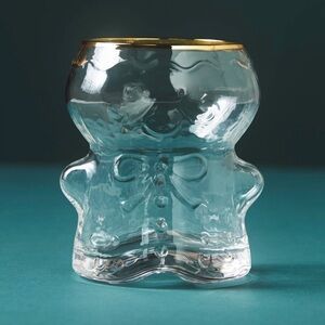 Anthropologie North Pole Juice Glass - GINGERBREAD MAN